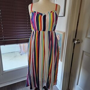 Torrid Colorful Striped Midi Dress with Pockets